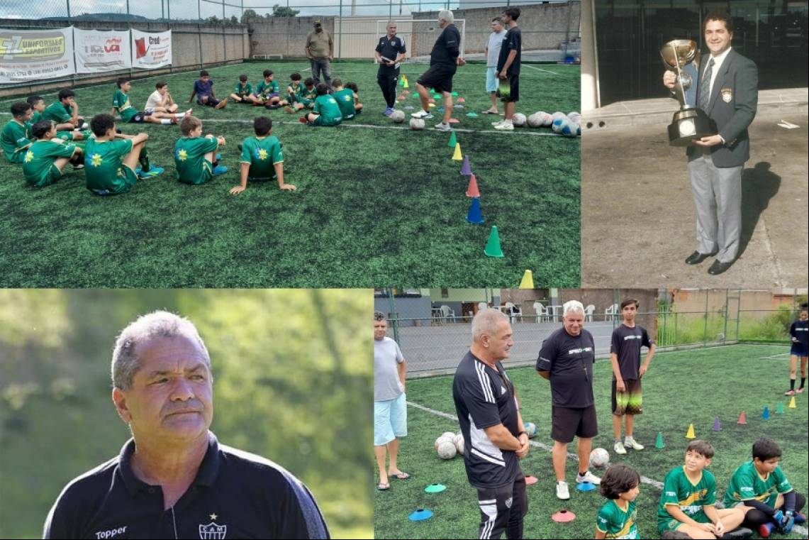 Estrelinha Escola de Futebol de Itamarandiba recebe a visita de Eugênio Salomão da divisão de base do Atlético Mineiro