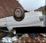 Carro de funerária capota na BR-367 durante translado de corpo entre Belo Horizonte e Itamarandiba  